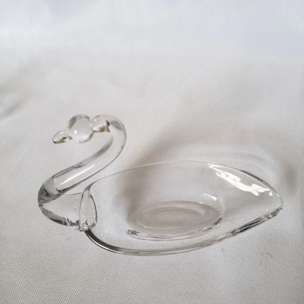 Duncan&miller glass swan candy/trinket dish set of 3